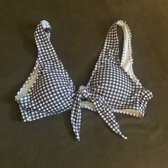Plaid/checker patterned bikini top. ONLY TOP - Picture 1 of 2